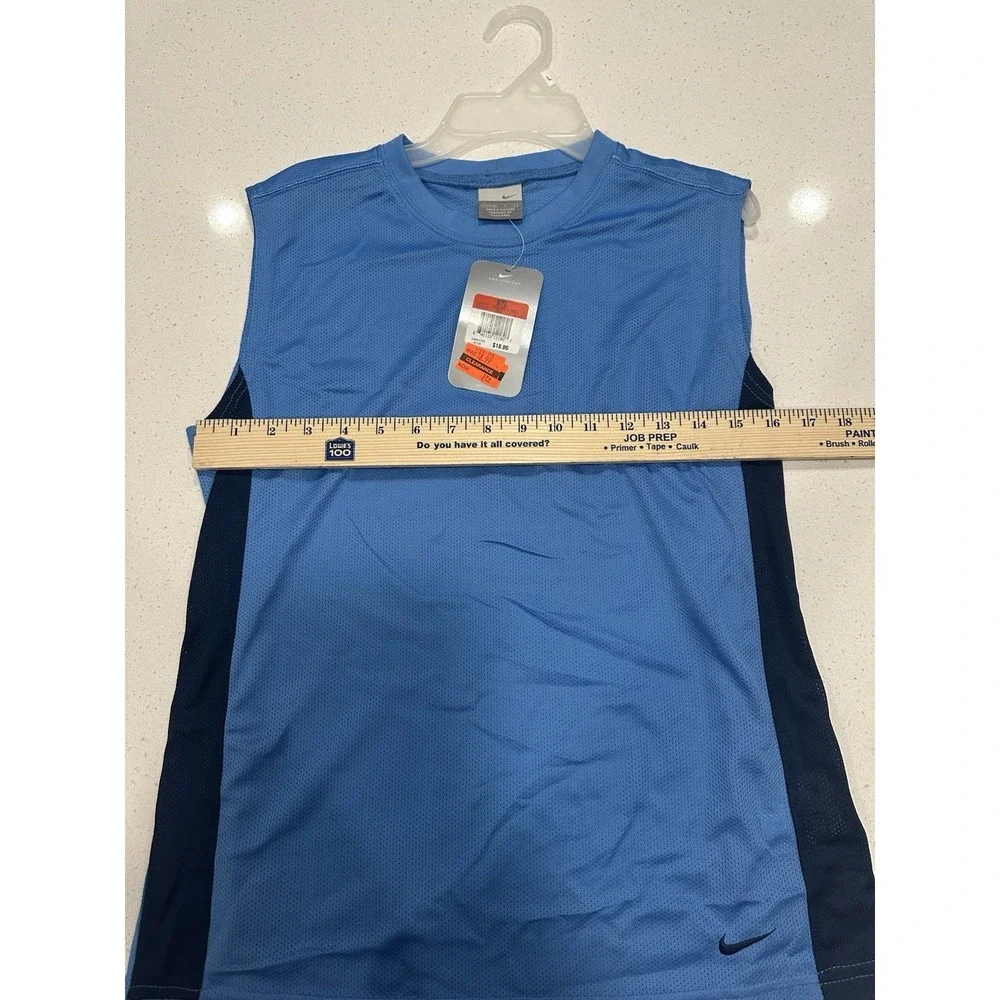 Vtg NOS 2000s Nike‎ Sleeveless Tank Top Boys Kids Large Two Toned Blue NWT - Picture 4 of 5